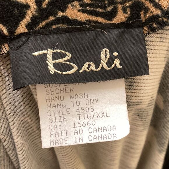 Vintage Bali Maximalist Artwear Unique Beige Black Ruched Zip Up Shacket - Picture 9 of 10